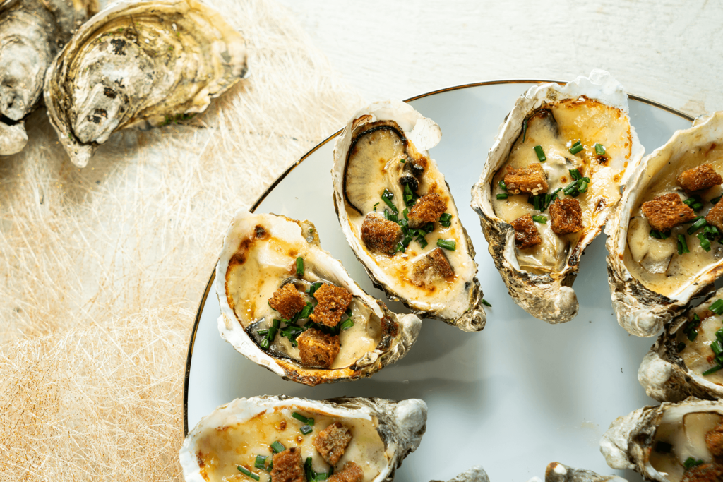Huîtres gratinées à la crème de Comté